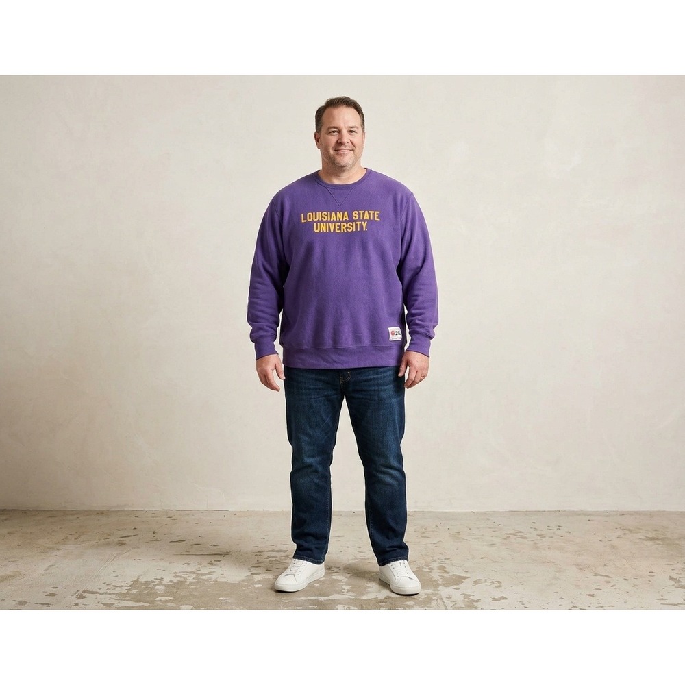 League LSU Sweatshirt Mens 2XL Purple Embroidered Collegiate Gameday Pullover